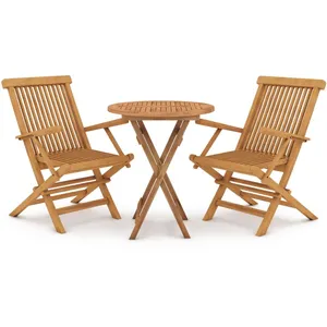 vidaXL Ensemble à manger de jardin 3 pcs Bois de teck massif pas cher
