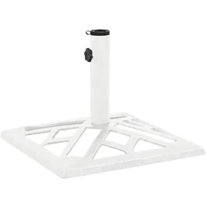 Comparateur de prix : vidaXL Socle de parasol Blanc 44x44x31 cm Fonte