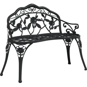 Comparateur de prix : vidaXL Banc de jardin 100 cm Aluminium coulé Noir