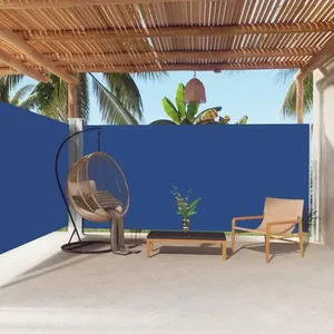 vidaXL Auvent latéral rétractable Bleu 180x600 cm pas cher