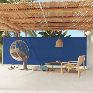 Comparateur de prix : vidaXL Auvent latéral rétractable de patio 180x600 cm Bleu