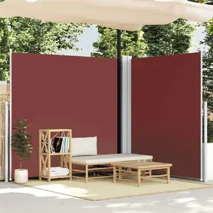 vidaXL Auvent latéral rétractable Marron 220x600 cm pas cher