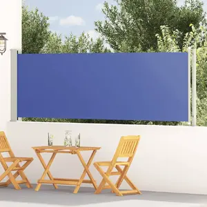 vidaXL Auvent latéral rétractable de patio 117x600 cm Bleu pas cher
