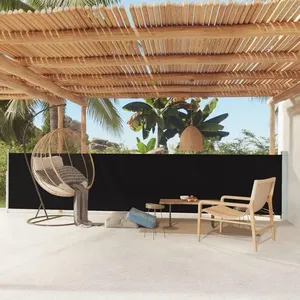 vidaXL Auvent latéral rétractable de patio 117x600 cm Noir pas cher