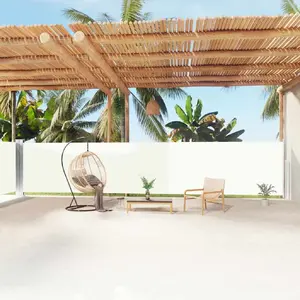 vidaXL Auvent latéral rétractable Crème 160x1200 cm pas cher