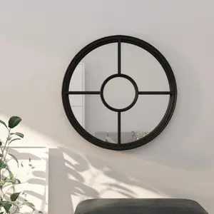 vidaXL Miroir Noir 40x4 cm Fer pour utilisation à l'intérieur pas cher