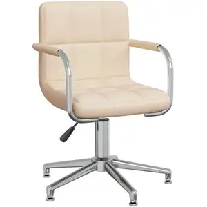 Comparateur de prix : vidaXL Vidaxl Chaise Pivotante De Salle À Manger Crème Tissu