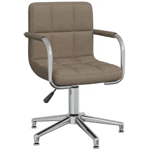 Chaise pivotante de salle à manger Taupe Tissu vidaXL pas cher