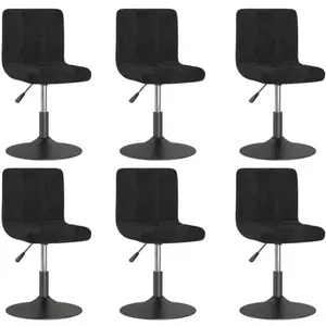 Comparateur de prix : vidaXL Vidaxl Chaises Pivotantes De Salle À Manger 6 Pcs Noir Velours