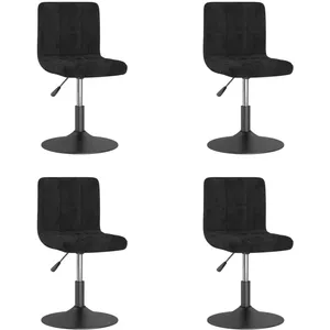 Comparateur de prix : vidaXL Vidaxl Chaises Pivotantes De Salle À Manger 4 Pcs Noir Velours