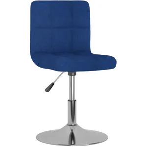 vidaXL Chaise pivotante de salle à manger Bleu Tissu pas cher