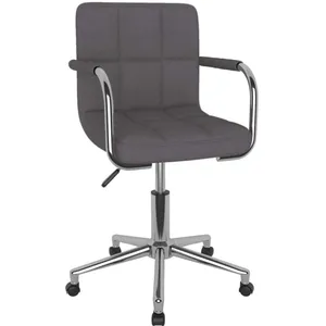 Chaise pivotante de salle à manger Taupe Tissu vidaXL pas cher