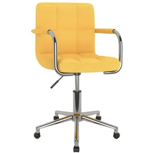 vidaXL Vidaxl Chaise Pivotante De Salle À Manger Jaune Moutarde Tissu pas cher