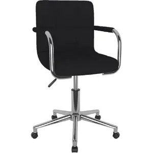 Comparateur de prix : vidaXL Vidaxl Chaise Pivotante De Salle À Manger Noir Tissu