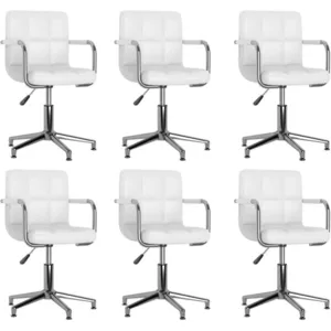 Comparateur de prix : vidaXL Chaises à manger pivotantes lot de 6 blanc similicuir