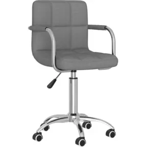 Comparateur de prix : Chaise pivotante de salle à manger Gris clair Tissu vidaXL