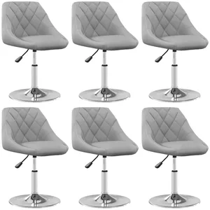 Comparateur de prix : vidaXL Chaises pivotantes à manger lot de 6 Gris clair Velours