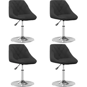 vidaXL Chaises à manger pivotantes lot de 4 Noir Velours pas cher