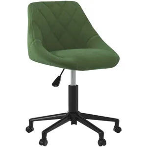 vidaXL Chaise pivotante de salle à manger Vert foncé Velours pas cher
