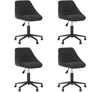vidaXL Chaises pivotantes à manger lot de 4 noir velours pas cher