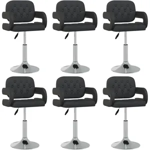 vidaXL Chaises pivotantes à manger lot de 6 noir similicuir pas cher
