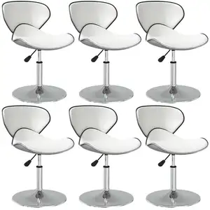 vidaXL Vidaxl Chaises À Manger Lot De 6 Blanc Similicuir pas cher