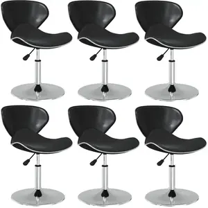 Vidaxl - Chaises à manger lot de 6 noir similicuir Noir pas cher