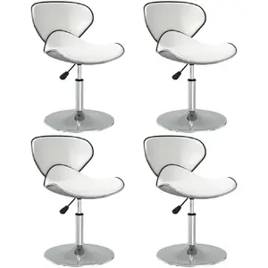 vidaXL Vidaxl Chaises À Manger Lot De 4 Blanc Similicuir pas cher