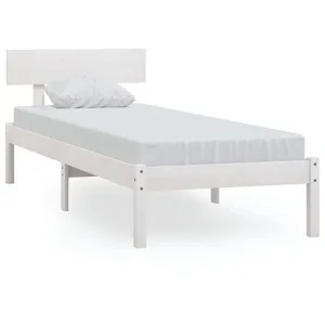 vidaXL Cadre de lit Blanc Bois de pin massif 100x200 cm pas cher