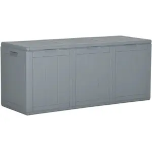 Comparateur de prix : vidaXL Boîte de rangement de jardin 270 L Gris PP Rotin