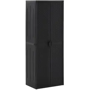 Armoire De Jardin En Sapin 140x49x162 Cm - Rangement Extérieur étanche Avec 2 étagères Et Portes Verrouillables