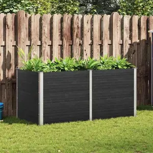 Comparateur de prix : vidaXL Vidaxl Lit Surélevé De Jardin 200x100x91 Cm Wpc Gris