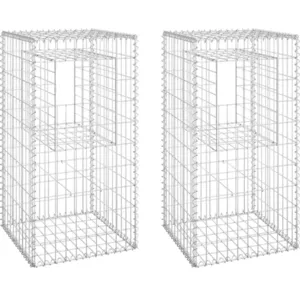 Comparateur de prix : vidaXL Poteaux à panier de gabion 2 pcs 50x50x100 cm Fer