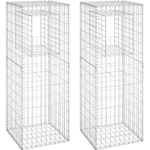 Comparateur de prix : vidaXL Poteaux à panier de gabion 2 pcs 50x50x140 cm Fer