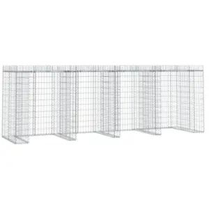 Comparateur de prix : vidaXL Mur de gabion pour poubelle 350x91x120 cm fer galvanisé