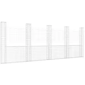 Comparateur de prix : vidaXL Panier de gabion en forme de U avec 5 poteaux Fer 500x20x200 cm