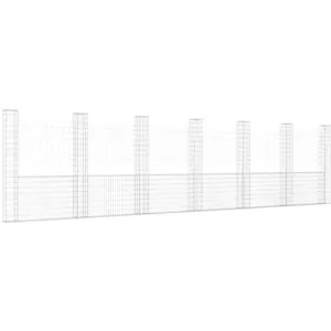 Comparateur de prix : vidaXL Panier de gabion en forme de U avec 7 poteaux Fer 740x20x200 cm