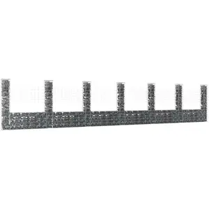 Comparateur de prix : vidaXL Panier de gabion en forme de U avec 7 poteaux Fer 740x20x150 cm