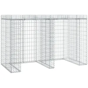 Comparateur de prix : vidaXL Mur de gabion pour poubelle 192x91x120 cm fer galvanisé