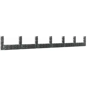 Comparateur de prix : vidaXL Panier de gabion en forme de U avec 7 poteaux Fer 740x20x100 cm