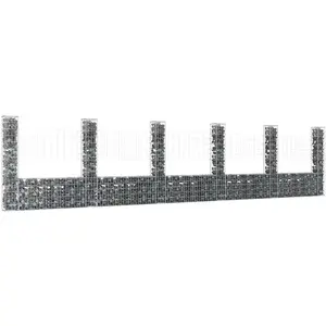 Comparateur de prix : vidaXL Panier de gabion en forme de U avec 6 poteaux Fer 620x20x150 cm