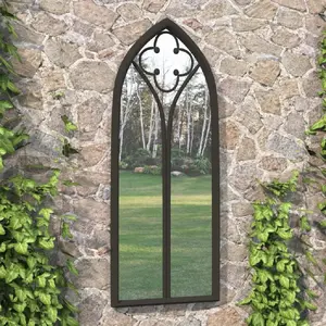 Comparateur de prix : vidaXL Miroir de jardin Noir 70x30 cm Fer pour utilisation extérieure