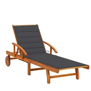 Comparateur de prix : vidaXL Chaise longue de jardin avec coussin Bois d'acacia solide