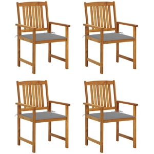 vidaXL Chaises de jardin avec coussins 2 pcs Bois d'acacia massif pas cher