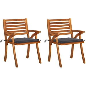 vidaXL Chaises à dîner de jardin avec coussins 3 pcs Acacia massif pas cher