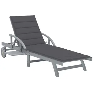 Comparateur de prix : vidaXL Chaise longue de jardin avec coussin Bois d'acacia solide