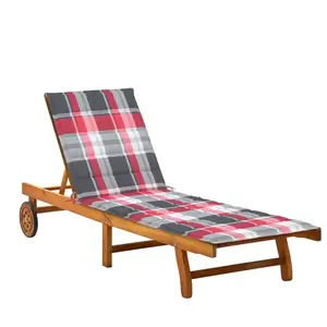 vidaXL Chaise longue de jardin avec coussin Bois d'acacia solide pas cher