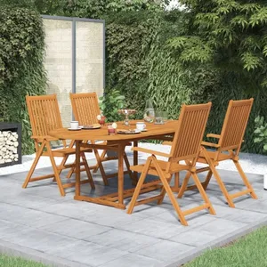 vidaXL Salon de jardin 5 pcs Bois d'acacia massif pas cher