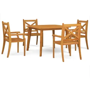 vidaXL Ensemble à manger de jardin 5 pcs Bois d'acacia solide pas cher