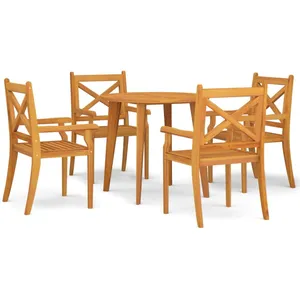 vidaXL Ensemble à manger de jardin 5 pcs Bois d'acacia solide pas cher